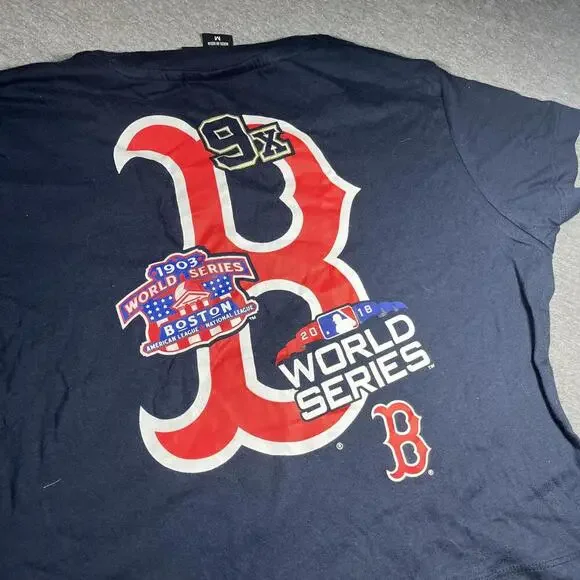 New Boston Red Sox Woman’s Medium 9x World Series Champions Woman Cropped TShirt - Picture 7 of 7